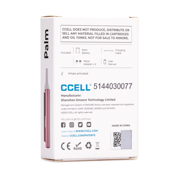 CCELL Palm Vape Battery – Rose Gold with Pink Frame