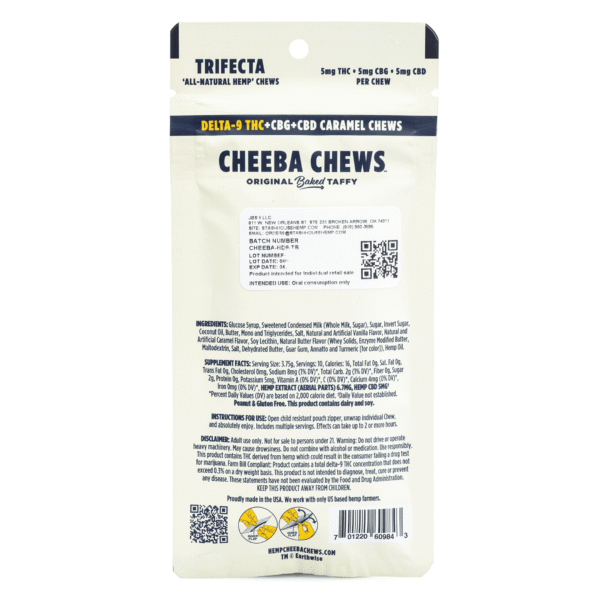 Cheeba-Chews-Delta-9-and-CBG-and-CBD-Caramel-Chews-Trifecta-50-mg-Total-Cannabinoids-bag-back.png Cheeba Chews Delta 9 and CBG and CBD Caramel Chews – Trifecta (50 mg Total Cannabinoids)