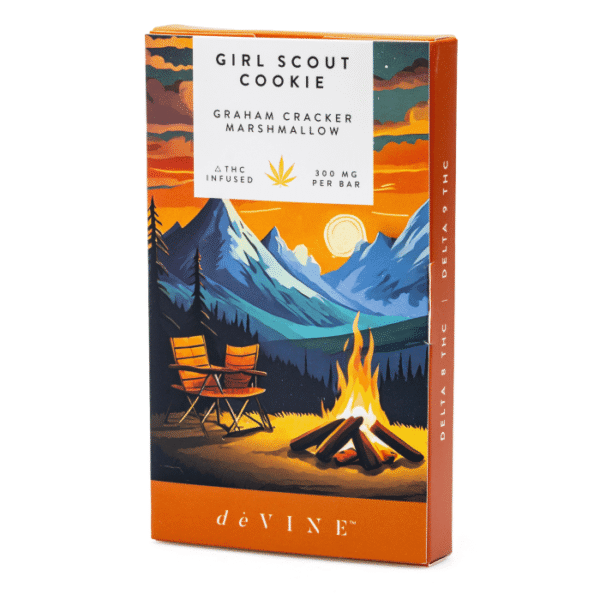 DeVINE Naturals Delta 8 and Delta 9 THC Cannabis Confections Chocolate Bar – Girl Scout Cookie