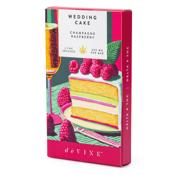 DeVINE-Naturals-Delta-8-and-Delta-9-Cannabis-Confections-Chocolate-Bar-Wedding-Cake-150-mg-Delta-8-THC-box-front.png DeVINE Naturals Delta 8 and Delta 9 THC Cannabis Confections Chocolate Bar – Wedding Cake