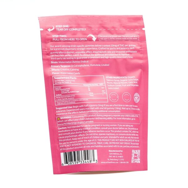 Erth-Wellness-THC-Live-Resin-Gummies-Watermelon-Zkittlez-Bag-Back.jpg Erth Wellness THC Live Resin Gummies – Watermelon Zkittlez