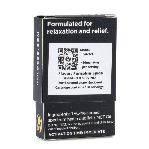 Gold Standard CBD Vape Cartridge – Pumpkin Spice (450 mg)