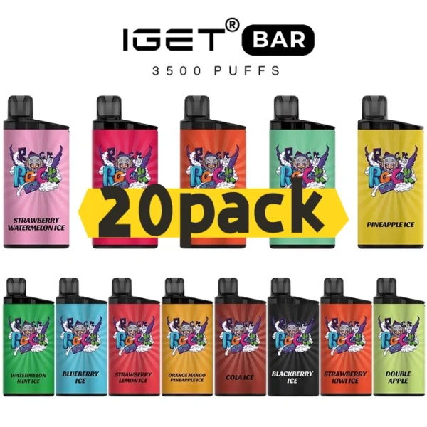 IGET_Bar_20pack.webp IGET Bar 3500 Puffs- 20 pack Multiple flavors