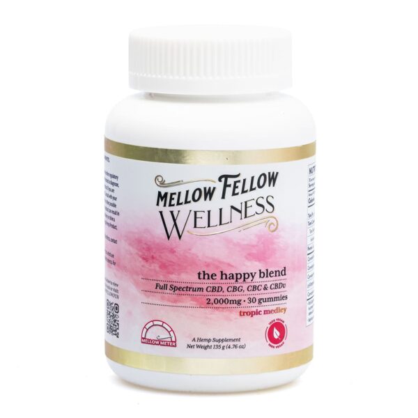 Mellow-Fellow-Wellness-Gummies-Elevate-Blend-Tropic-Medley-2000-mg-Total-Cannabinoids-jar-front.jpg Mellow Fellow Wellness Gummies – Happy Blend – Tropic Medley (2000 mg Total Cannabinoids)