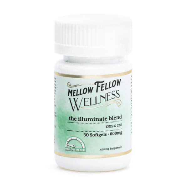 Mellow-Fellow-Wellness-Softgel-Capsules-Illuminate-Blend-600-mg-Total-Cannabinoids-Jar-Front.png Mellow Fellow Wellness Softgel Capsules – Focus Blend (600 mg Total Cannabinoids)