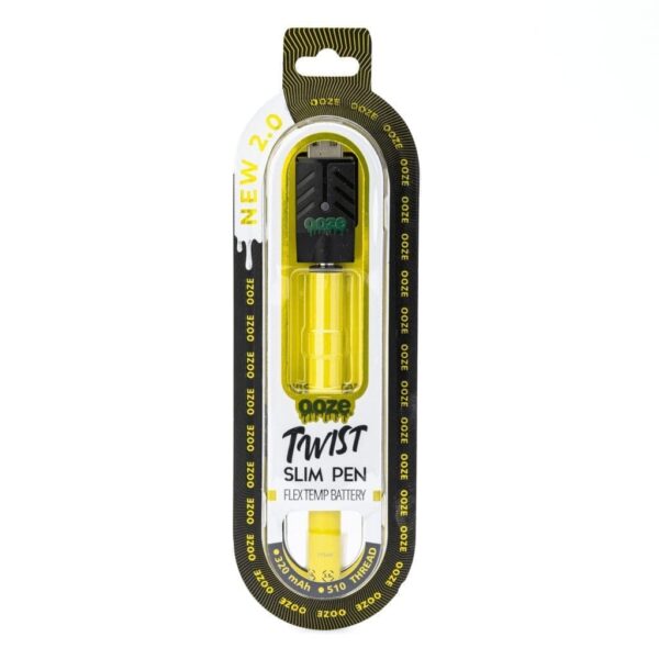 Ooze-Slim-Twist-Pen-2.0-Vape-Battery-–-Mellow-Yellow-Box-Front.jpg Ooze Slim Twist Pen 2.0 Vape Battery – Mellow Yellow